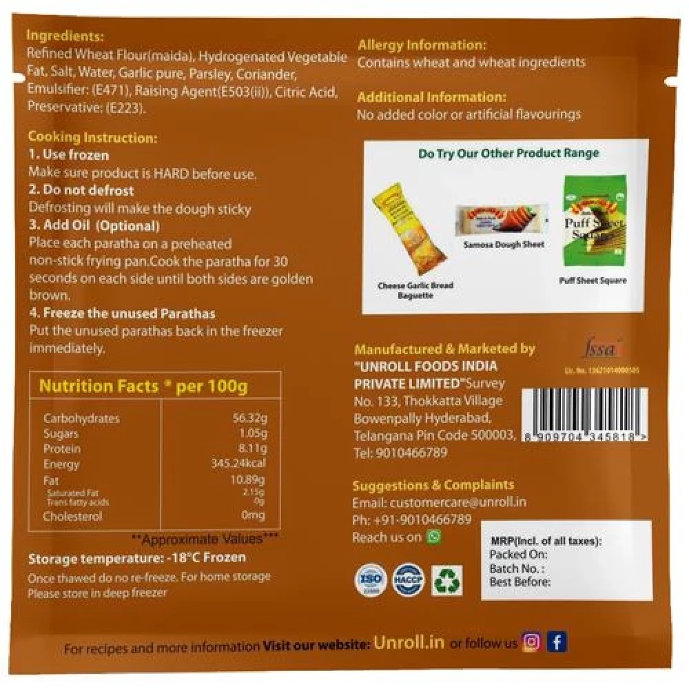 UNROLL Garlic Puff Parota - Cook It Fresh, 135 g (2 pcs)-2.webp